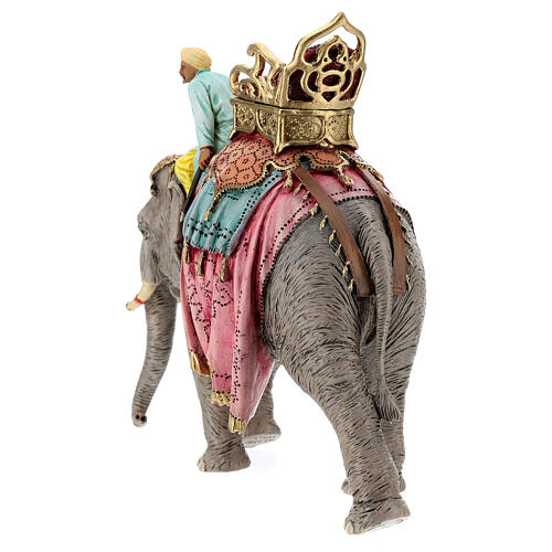 Hombre y elefante belén Moranduzzo 13 cm resina 9