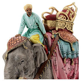 Conducente su elefante presepe Moranduzzo 13 cm resina