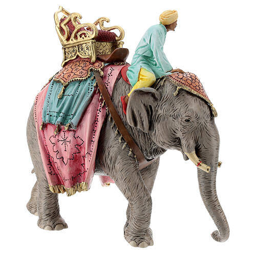 Condutor no elefante resina para presépio Moranduzzo com figuras de 13 cm de altura média 5