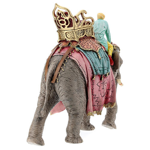 Condutor no elefante resina para presépio Moranduzzo com figuras de 13 cm de altura média 8