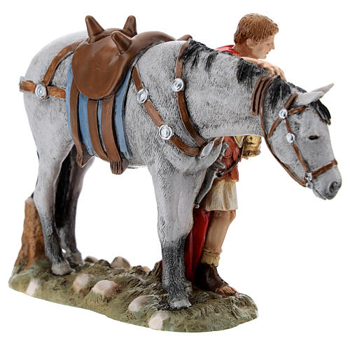 Soldato romano cavallo presepe Moranduzzo 13 cm resina 4