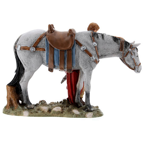 Soldato romano cavallo presepe Moranduzzo 13 cm resina 5