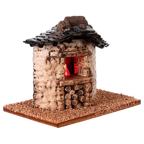 Resin oven with light bulb for Moranduzzo Nativity scene 6 cm 3