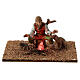 Shepherd with dog and illuminated fire for Moranduzzo Nativity Scene with 10 cm characters s1