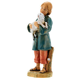 Enfant avec mouton à bras crèche Fontanini 19 cm