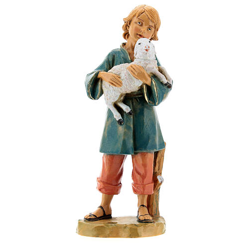 Enfant avec mouton à bras crèche Fontanini 19 cm 1