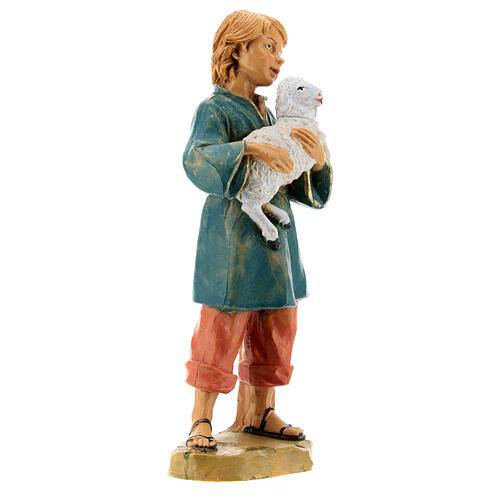 Enfant avec mouton à bras crèche Fontanini 19 cm 3