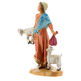 Jeune fille avec chèvre et sac crèche Fontanini 12 cm