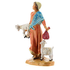 Dziewczę kozy i worek, szopka Fontanini 12 cm