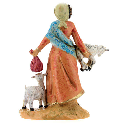 Dziewczę kozy i worek, szopka Fontanini 12 cm 4