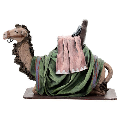 Tris di cammelli con trono per presepe 18 cm 3