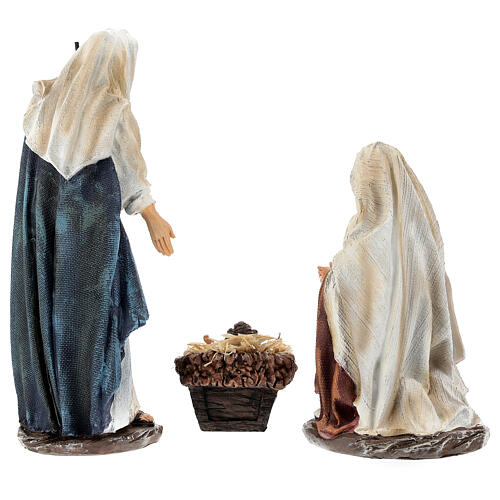 Complete Nativity set of 11 resin figurines 30 cm 9
