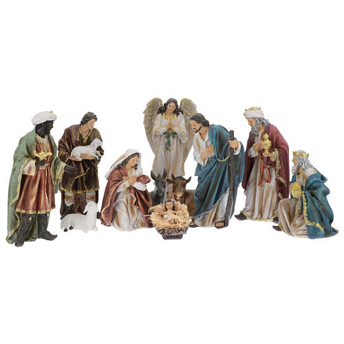 Complete Nativity set of 11 resin figurines 30 cm 1