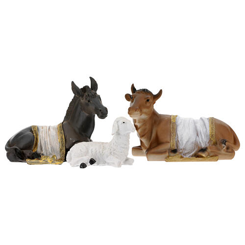 Complete Nativity set of 11 resin figurines 30 cm 9