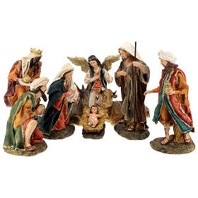 Resin Nativity set of 9 figurines 40 cm