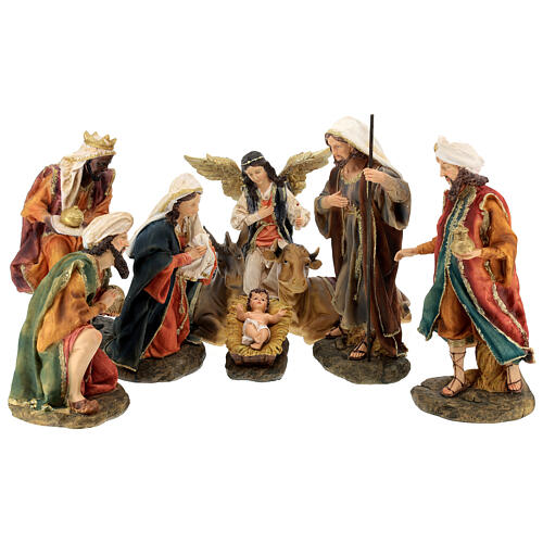 Resin Nativity set of 9 figurines 40 cm 1