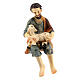Shepherd with sheep sitting for Nativity Scene with 8-10 cm resin characters s1