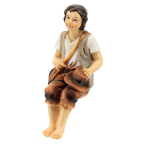Sitting hiker figurine for 12 cm nativity in resin 2