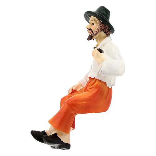 Anziano uomo seduto con pipa presepe 10 cm 4