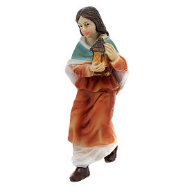 Nativity scene woman climbing stairs figurine 8-10 cm