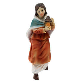 Nativity scene woman climbing stairs figurine 8-10 cm