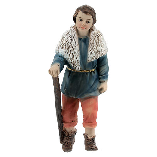 Young man with stick for Nativity Scene with 10-12 cm resin characters 1