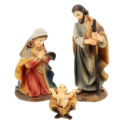 Set of 11 resin characters for Nativity Scene of 9 cm, painted by hand, classic style 2