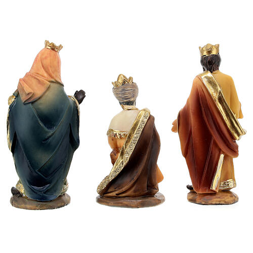 Set presepe 9 cm 11 pz resina dipinta a mano stile classico 8