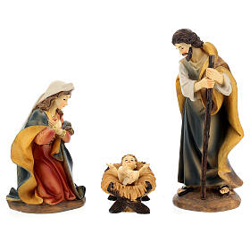 Resin Nativity Scene with 11 characters of 20 cm average height, golden details