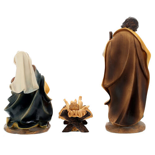 Resin Nativity Scene with 11 characters of 20 cm average height, golden details 6