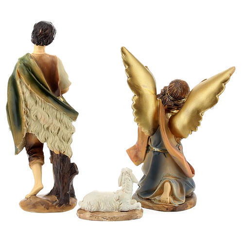 Resin Nativity Scene with 11 characters of 20 cm average height, golden details 7
