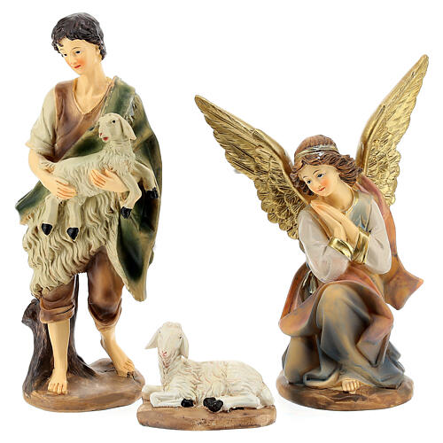 Presepe completo resina 20 cm dettagli oro 11 soggetti 3