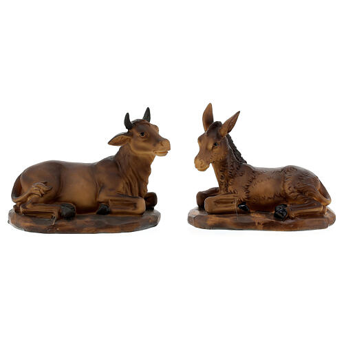 Presepe completo resina 20 cm dettagli oro 11 soggetti 5