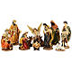 Presepe completo resina 20 cm dettagli oro 11 soggetti s1