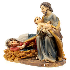 Nativity set with sleeping Mary, hand-painted resin, 10x15x10 cm