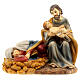 Nativity set with sleeping Mary, hand-painted resin, 10x15x10 cm s1