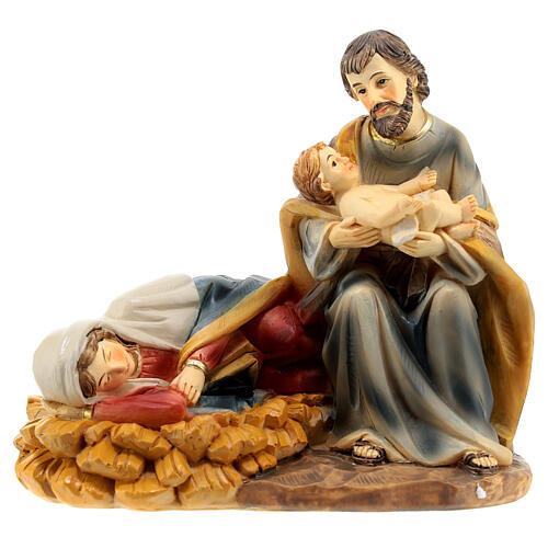 Natività Madonna dormiente resina dipinta a mano 10x15x10 cm 1