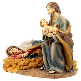 Natività San Giuseppe con Bambino resina dipinta 20 cm