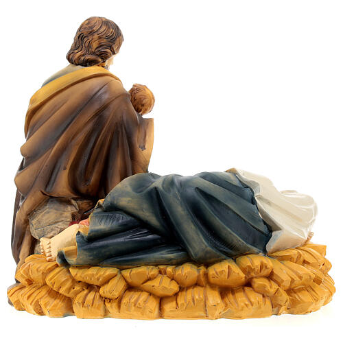 Natividade São José com Menino Jesus resina pintada 20 cm 4