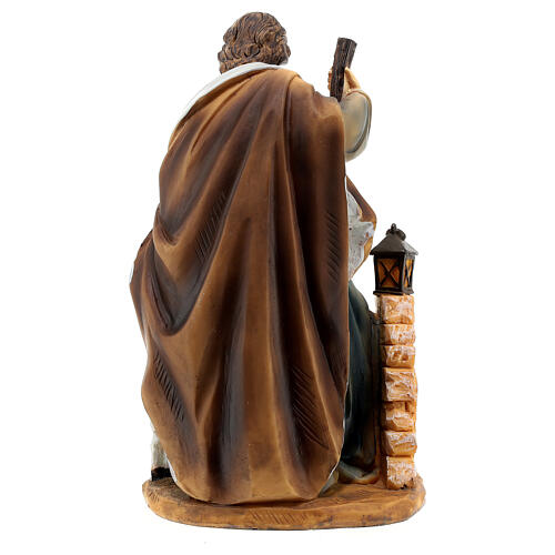 Nativity Holy Family block statue resin hand painted 20 cm 4