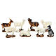Set moutons chèvres crèche 20 cm résine peinte s1