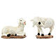 Set moutons chèvres crèche 20 cm résine peinte s3