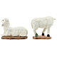 Set moutons chèvres crèche 20 cm résine peinte s12