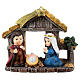 Painted Nativity set with stable, baby style, 10x10x5 cm s1