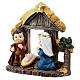 Painted Nativity set with stable, baby style, 10x10x5 cm s2