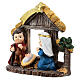 Kids nativity set with stable painted 10x10x5 cm s2