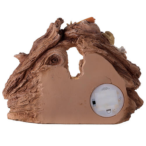 Capanna nel tronco 11 personaggi 10 cm luce musica 30x40x15 cm 5