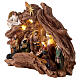 Capanna nel tronco 11 personaggi 10 cm luce musica 30x40x15 cm s3