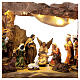 Weihnachtskrippe Hütte 12 cm aus Harz Licht und Musik 11 Stück, 25x40x20 cm s2