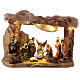 Capanna presepe 12 cm resina luce musica 11 pz 25x40x20 cm s1